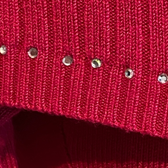 Seduction Fuchsia Off Shoulder Ribbed Sweater Size XS - Picture 9 of 15